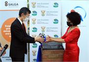 H.E. Ambassador Maruyama Handover of the Training Yard Equipment to Minister Sisulu